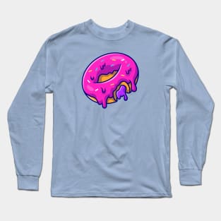 Floating Doughnut Cartoon Long Sleeve T-Shirt